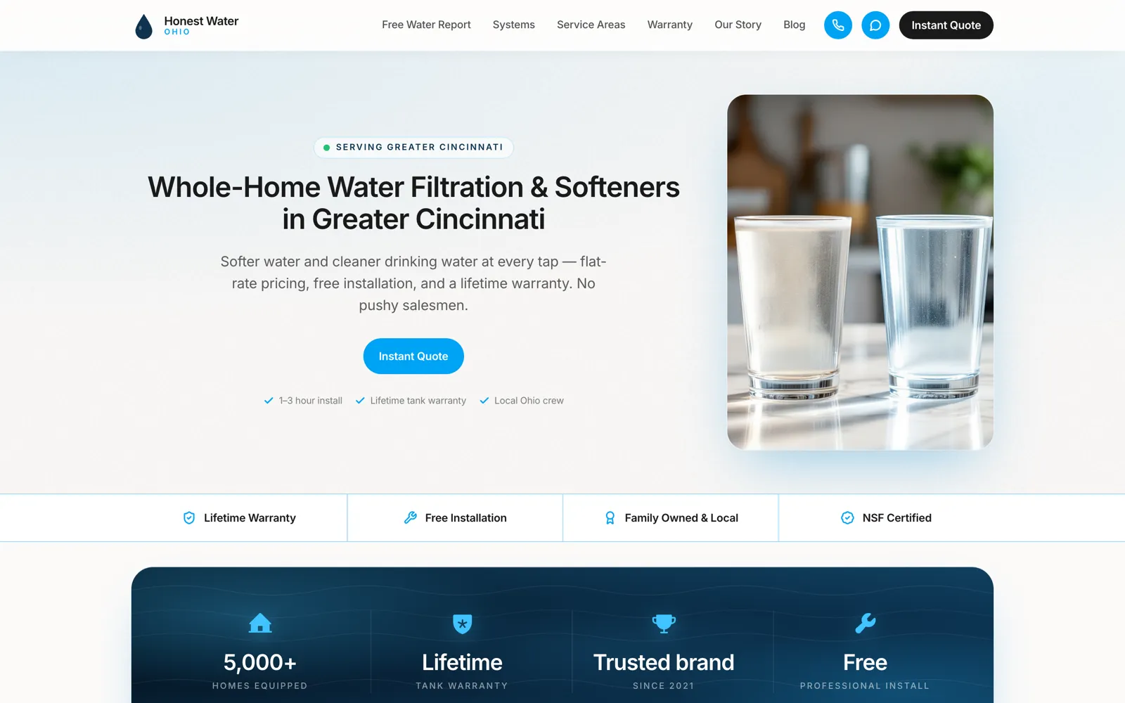 Honest Water Ohio website